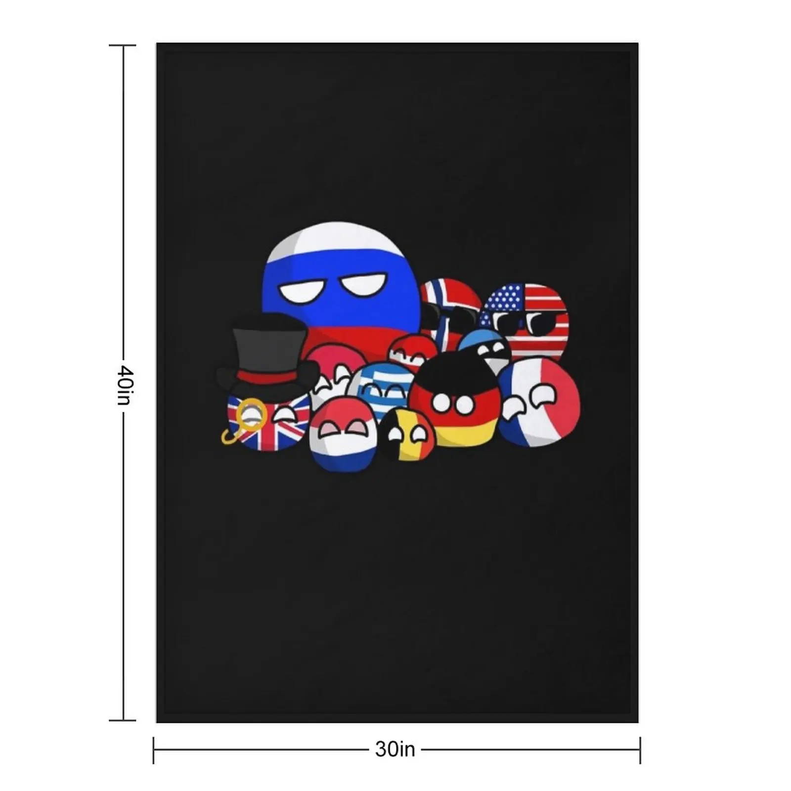 Countryballs Jersey DMN design Throw Blanket Picnic Bed bed plaid cosplay anime Cute Plaid Loose Blankets