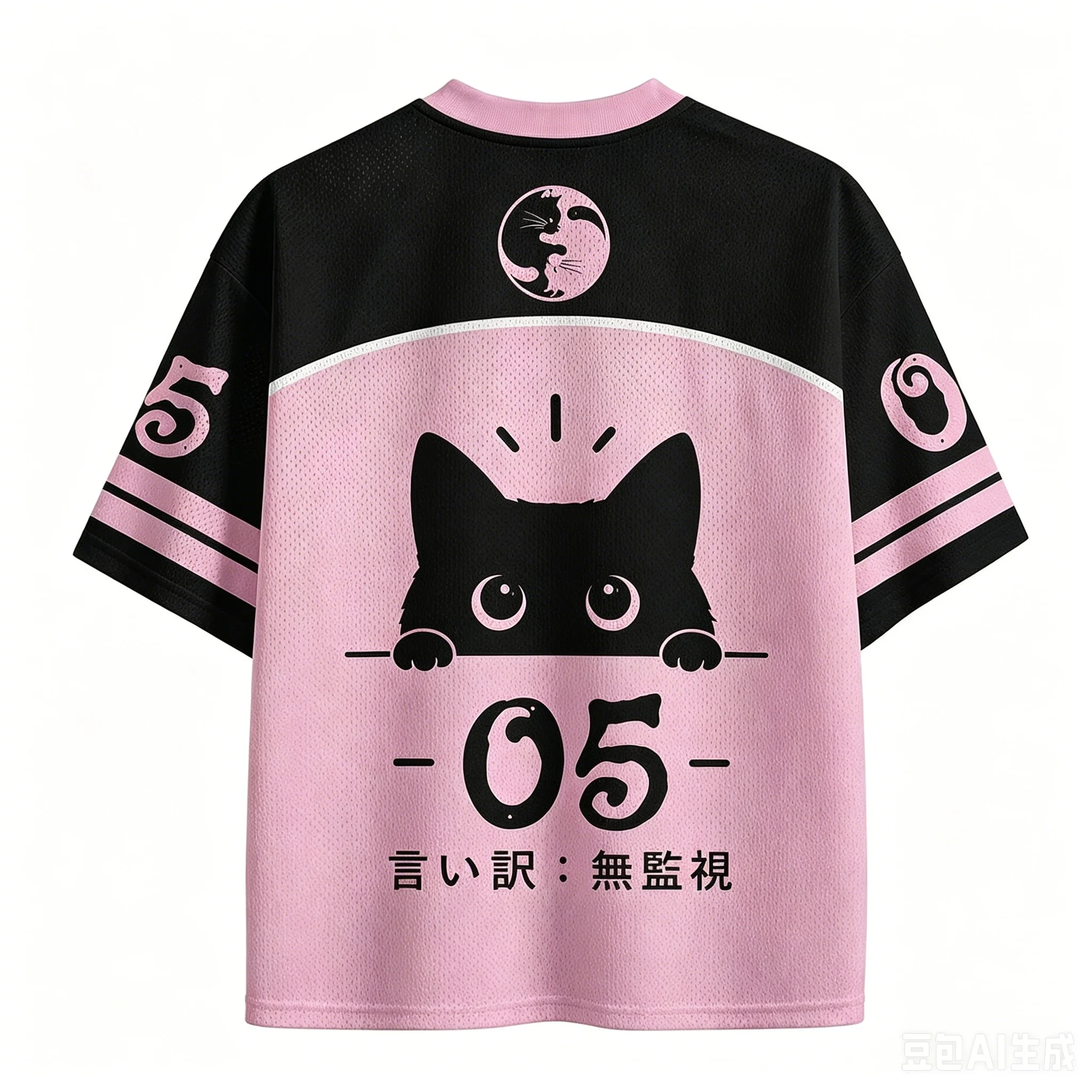 Trendiger Bestseller 2026 Mode Cyberpunk Kitten Fitness-Trikot Hawaiianisches Casual Hip-Hop V-Ausschnitt T-Shirt Wander- Alltags- Street-Sport-Oberteil – Detail 10