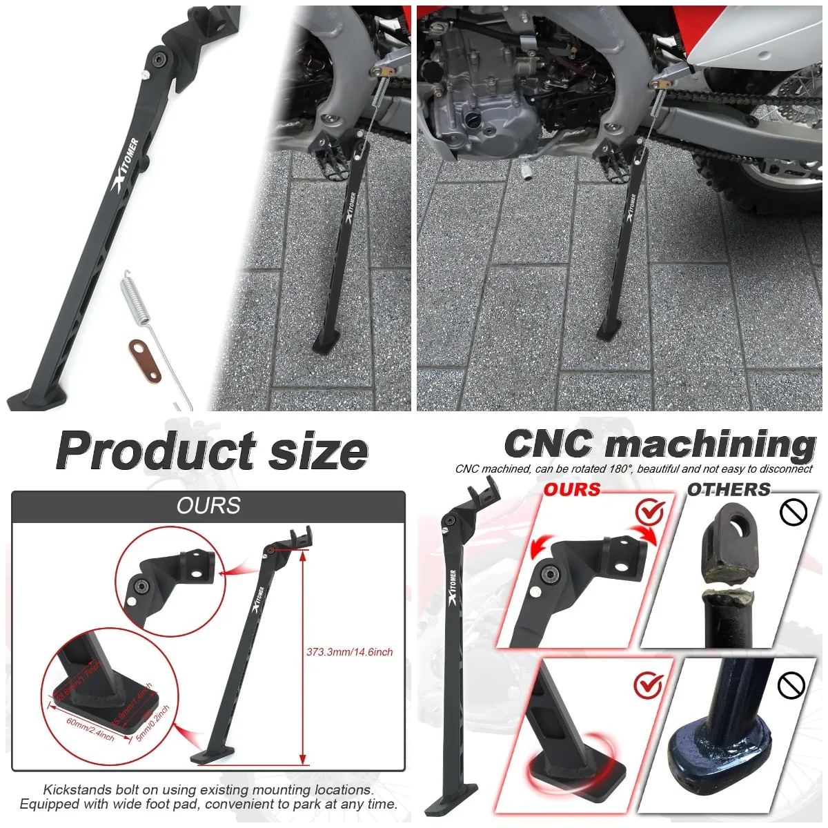 

Подставка для велосипеда для грязи, совместимая с CRF250R CRF450X CRF450R CR125 CR250, боковая подставка для мотоцикла, боковая поддержка ног