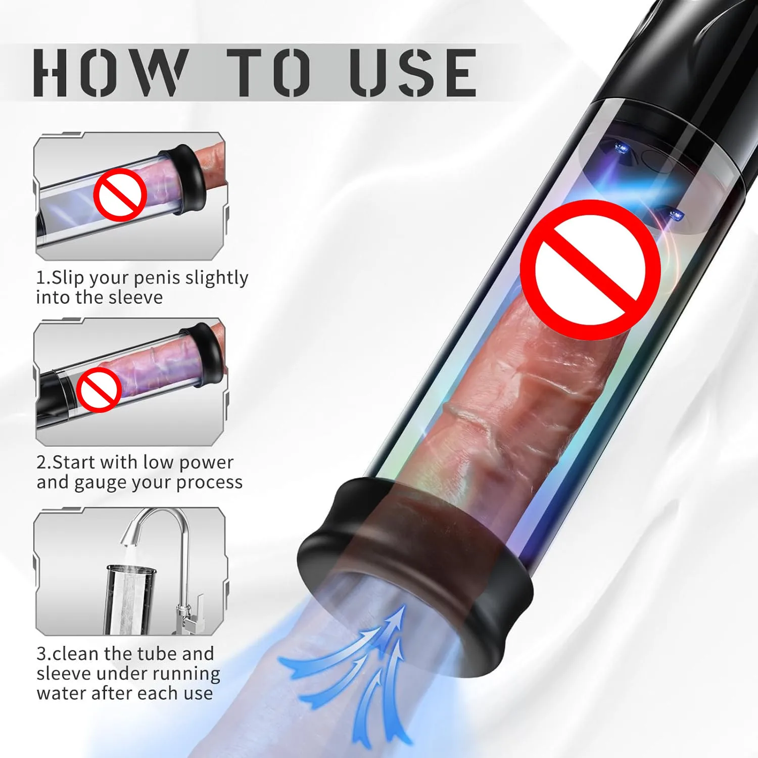 Electric Penis Vacuum Pump with 5 Suction Modes Male Masturbator Penis Enlargement Pump Penis Trainer for Men Sex Pleasure view 5