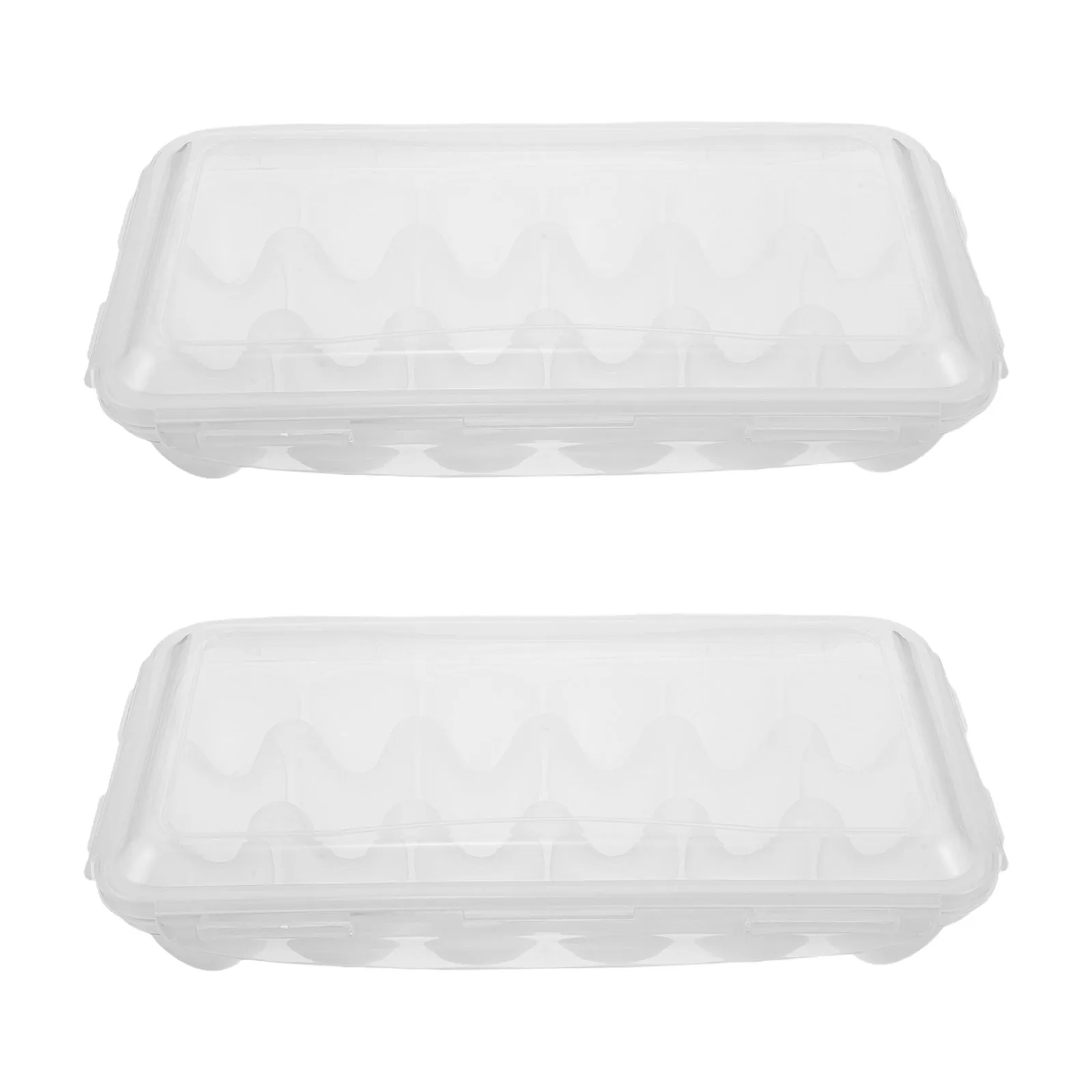 

2Pcs Eggs Storage Box with Lid Stackable Plastic Egg Tray Organizer for Refrigerator Fresh Egg Holder Container Fridge Rack