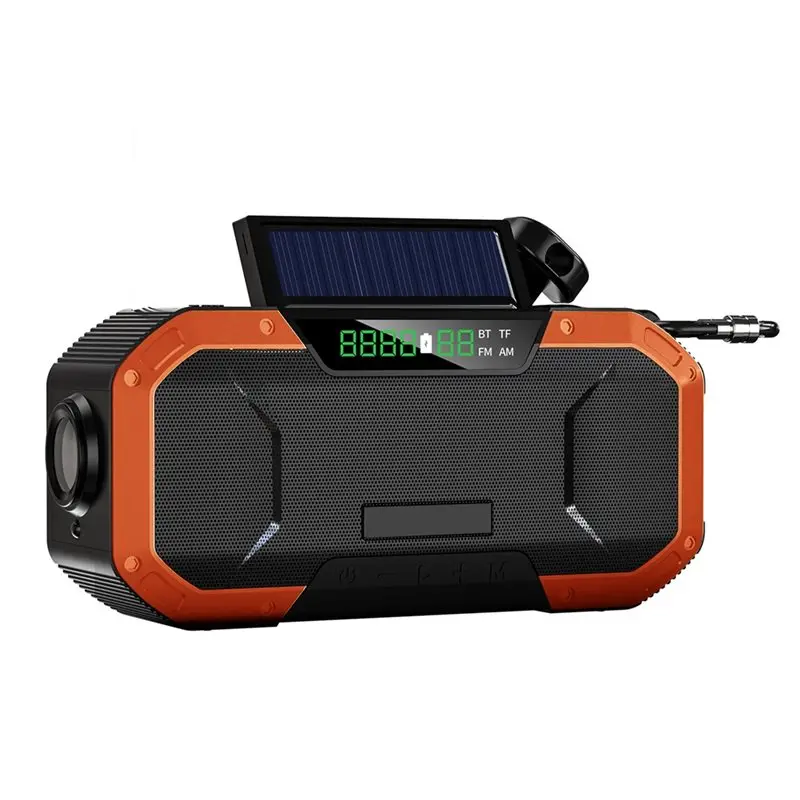 

PHILE-SOS Alert Emergency Solar Hand Crank Radio 5000Mah Power Bank Bluetooth Speaker LED Flashlight Outdoor FM/AM Radio