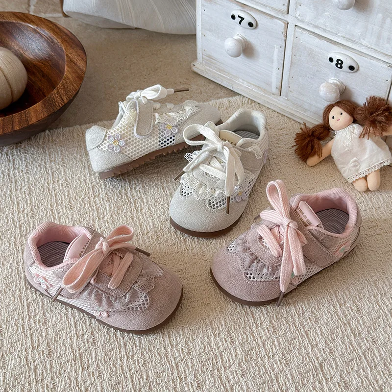 

Кеды 2026 Summer New Kids Sneakers Comfort Breathable Girls Mesh Casual Shoes Simple Versatile Girls' Training Shoes Кроссовки