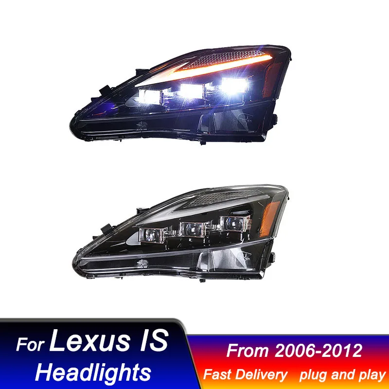 سيارة Led المصابيح الأمامية لكزس IS IS250 IS300 2006-2012 ترقية 3 عدسة كامل Led رئيس مصباح DRL إشارة ديناميكية الجبهة ضوء الجمعية #6