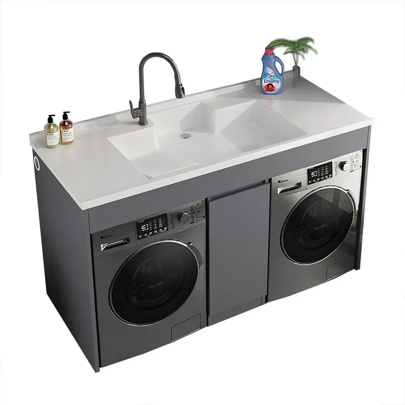 Laundry cabinet Double position and discharge washing and drying integrated cabinet Laundry pool Washing machine cabinet Balcony