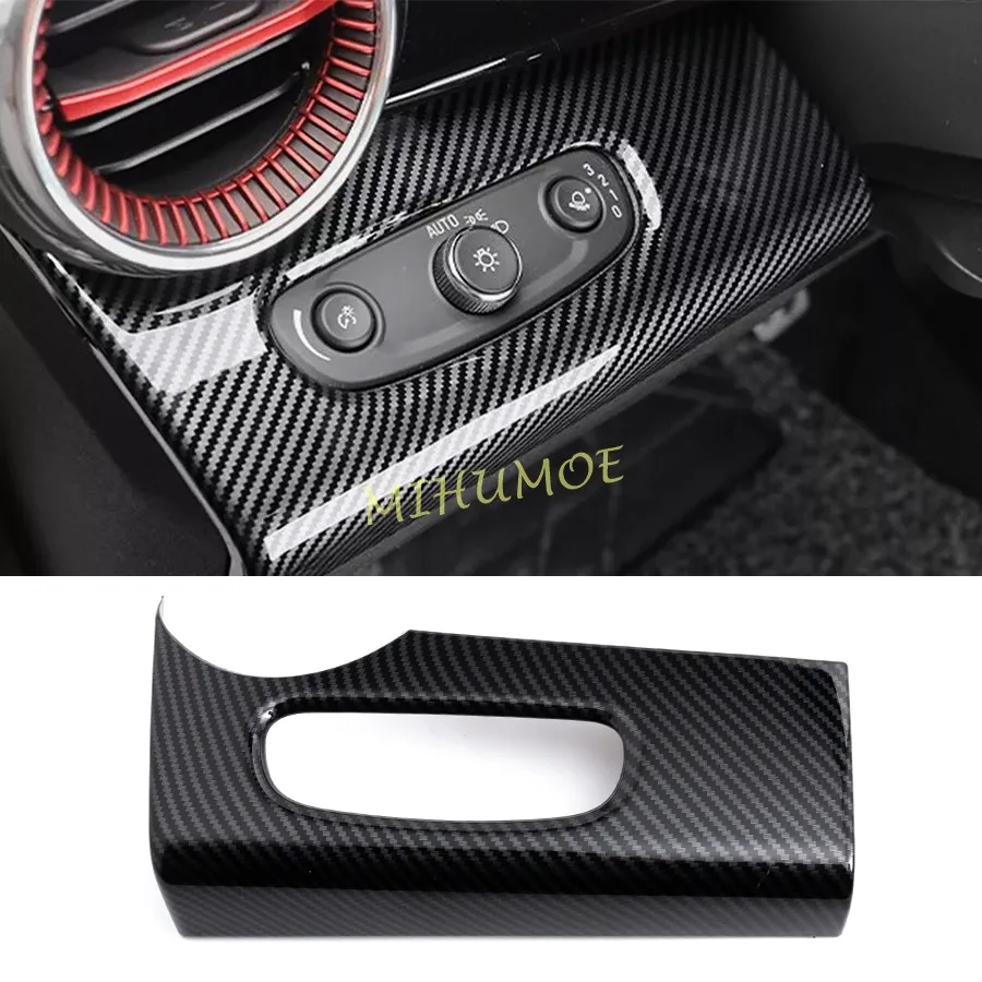 

For 2024-2025 Chevrolet Trax Carbon Fiber Dashboard Headlight Switch Decoration Trim Stickers Car Interior Accessories