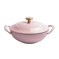Enameled Cast Iron Dutch Oven 21cm Seafood Stockpot Cookware NonStick Enamel Pot Casserole Dish for All Heat Source Stew Pot
