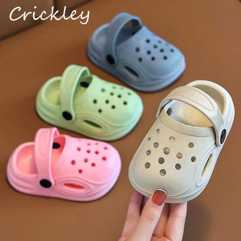 

Solid PVC Children Slippers Summer Waterproof Soft Sole Toddler Kids Clogs Shoes Anti Slip Baby Boys Girls Beach Shoes