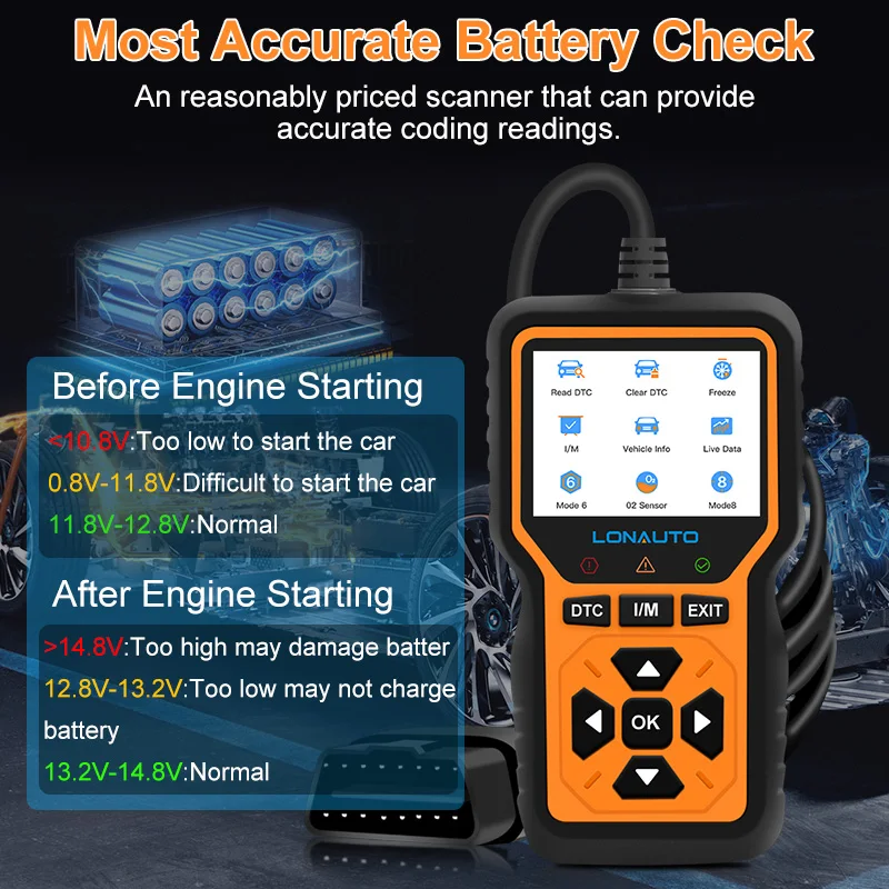 TX302 المهنية obd2 الماسح الضوئي أداة تشخيصية تعزيز تحقق قارئ رمز المحرك مع إعادة تعيين obdii/EOBD أداة مسح تشخيص السيارة #5