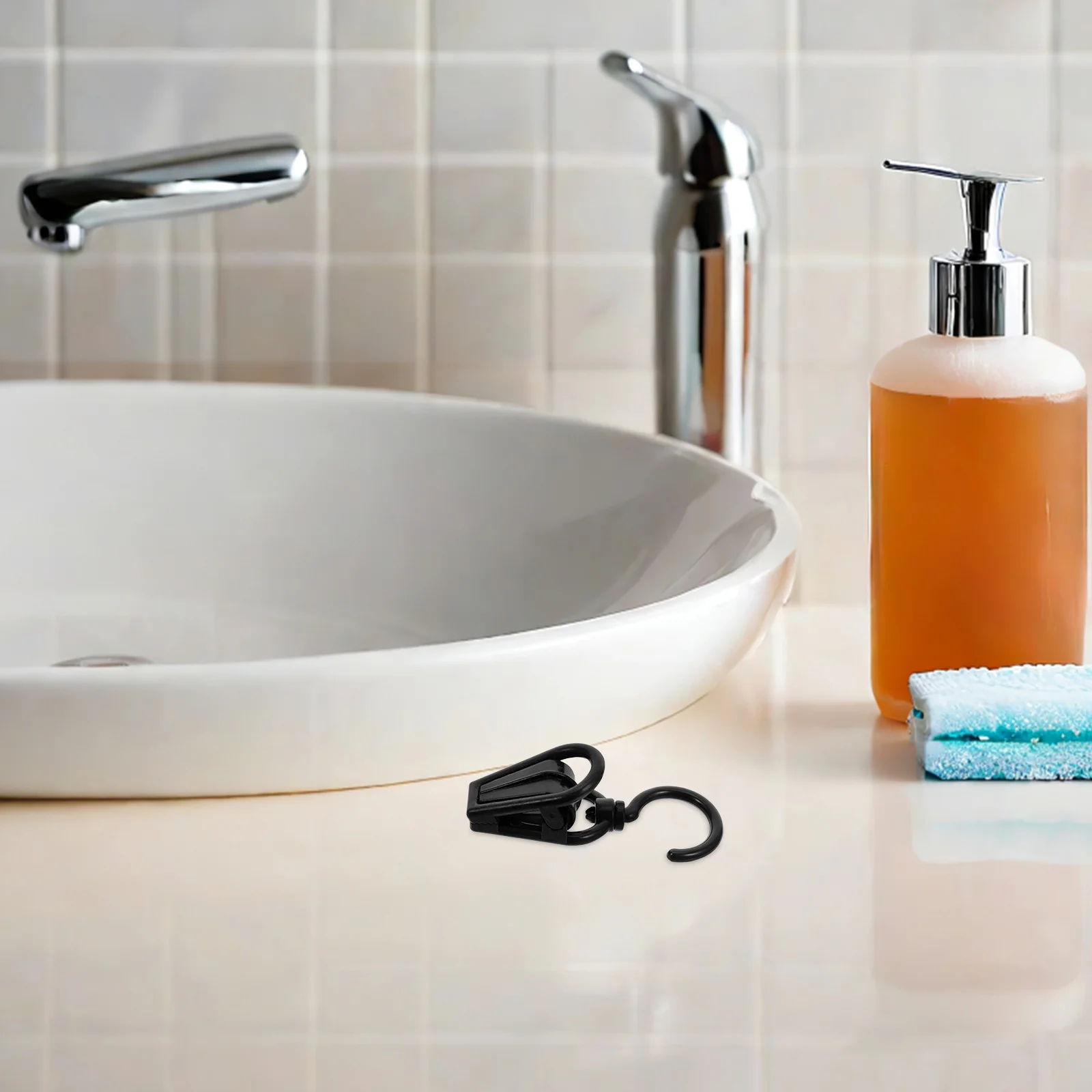 

10 Hanging Hook Clips Strong Hold Kitchen Bathroom Organizer Convenient Clip Hangers for Home Use Hanging Hook Clips