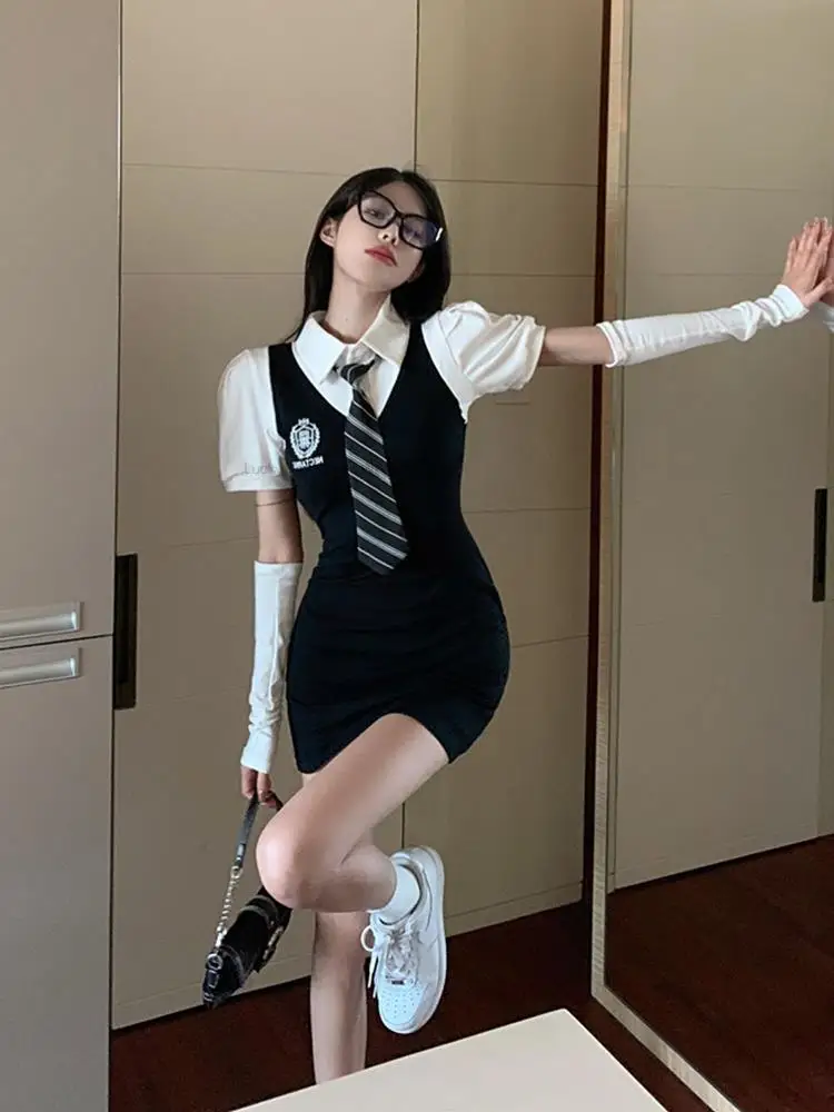 Japanische koreanische Art Schul kostüm Anzug jk Kostüm heißes Mädchen sexy tragen College-Stil Frauen Uniform Set gewickelt Rock jk Set