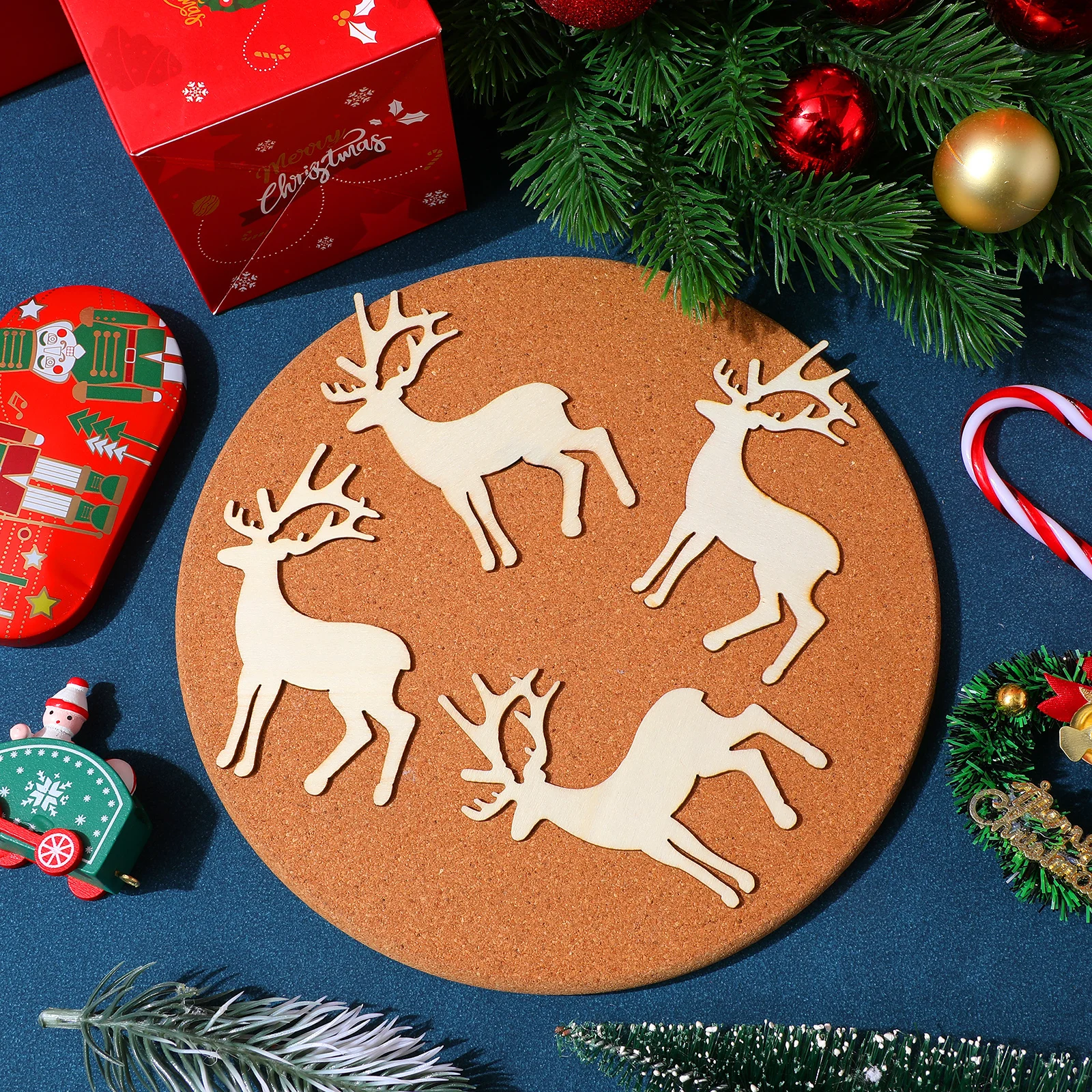 

25pcs Graffiti Wood Deer Slices Unfinished Diy Wooden Cutouts Craft Animal Wood Chips Decor Handicraft Sewing Accessories
