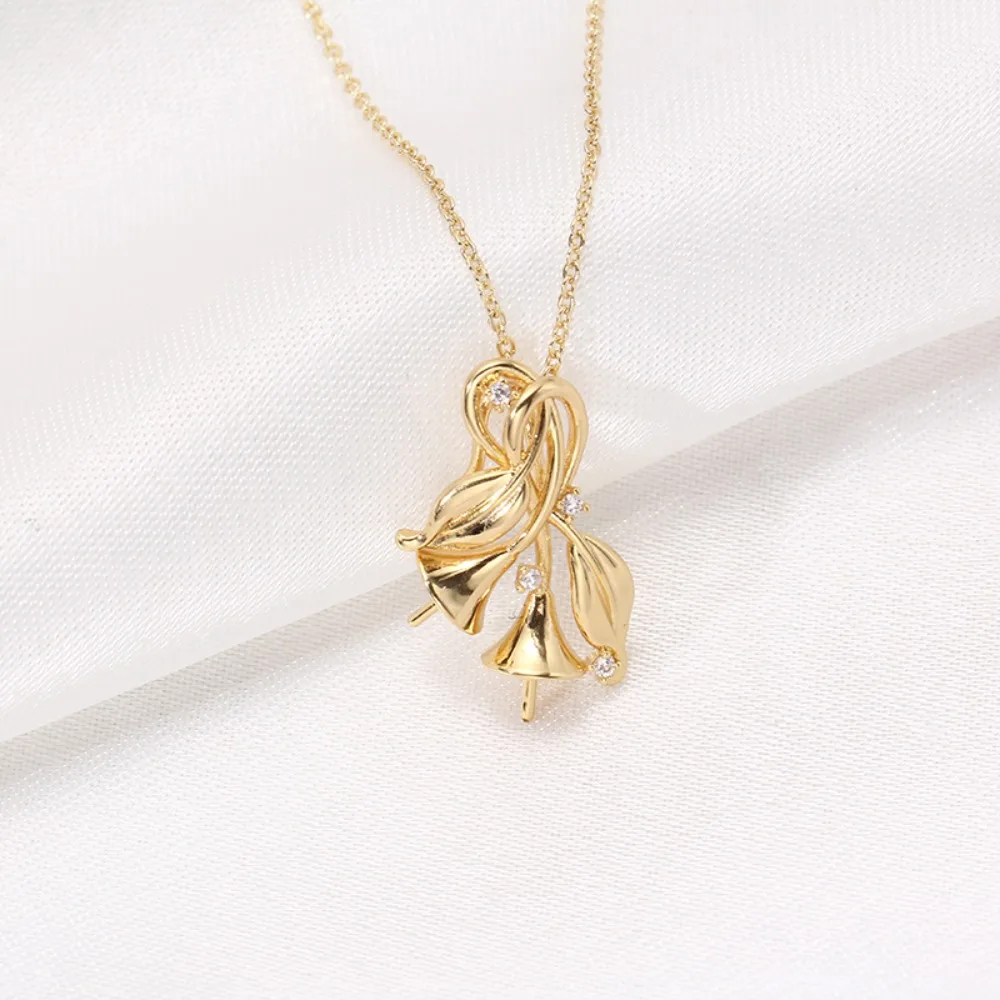 

5pcs Pendant Clasp Bail Connector Copper Plated 18K Gold Pendant Settings Jewelry Findings Parts Fittings Connection Accessories