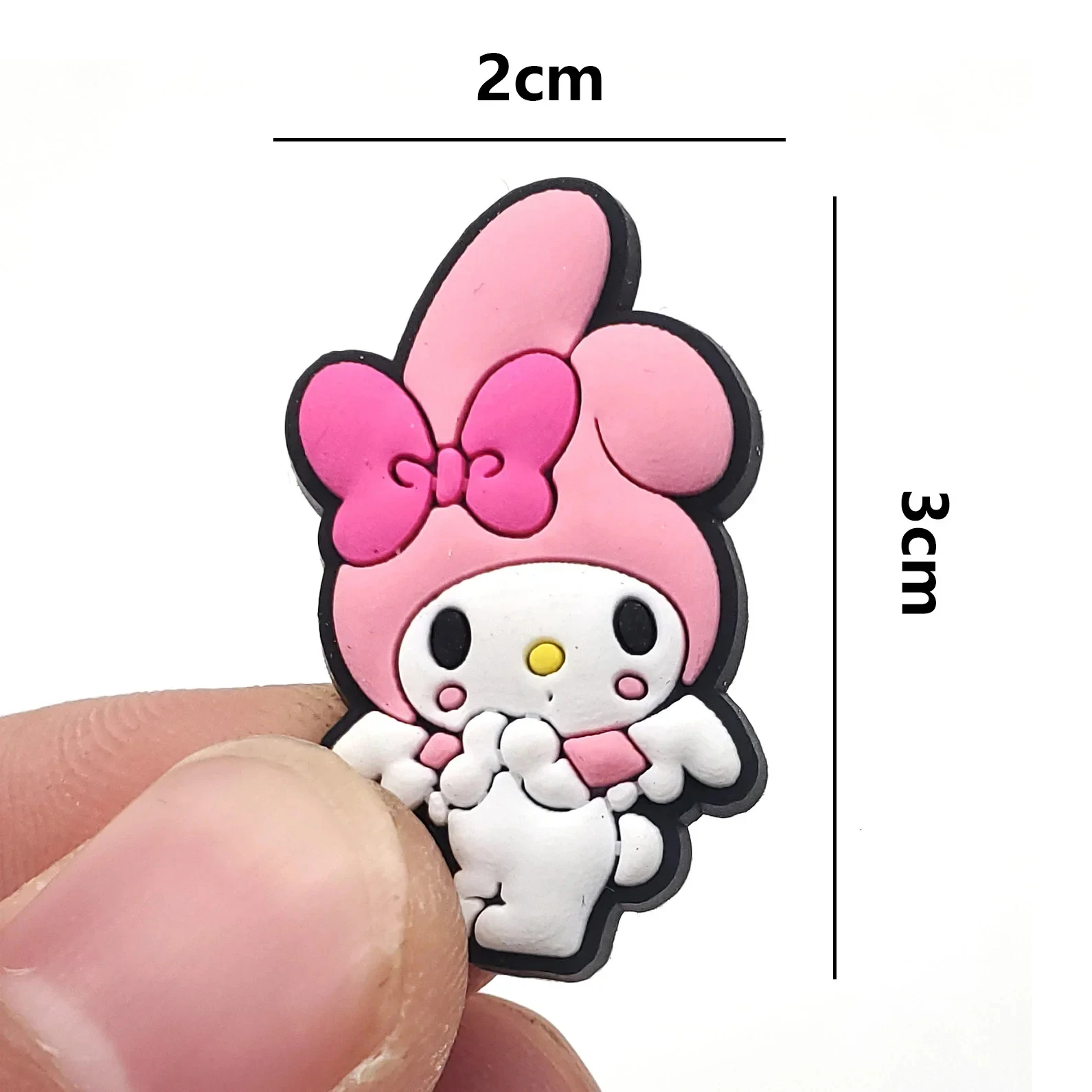 Sanrio รองเท้า10ชิ้น, รองเท้าแตะ DIY สำหรับตกแต่ง aksesoris sepatu ลาย Hello kittykitturomi Cinnamoroll Melody