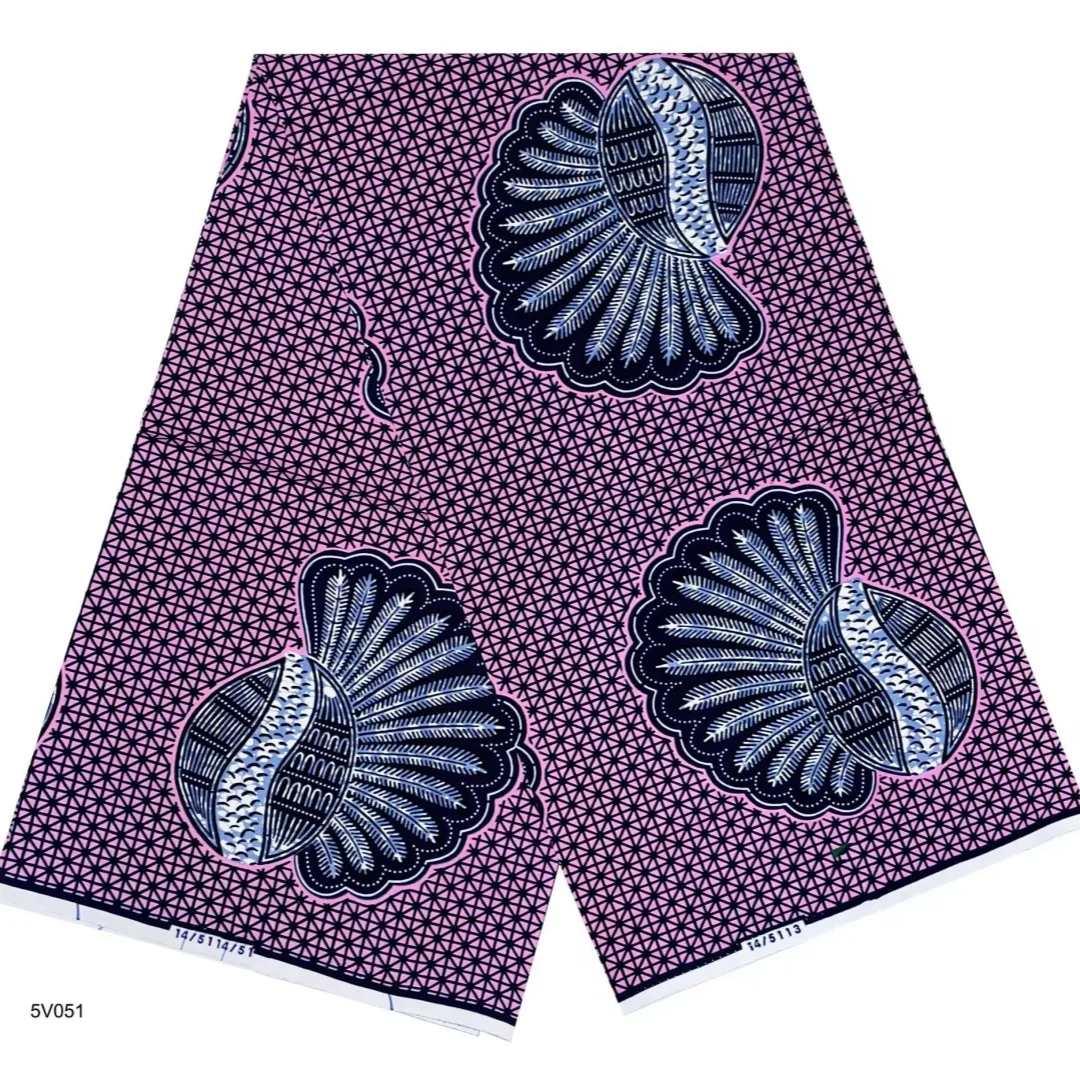 

2025 New Style hollande African Fabrics Nigerian Wax Print High Quality African Wax Fabrics For Patchwor T12