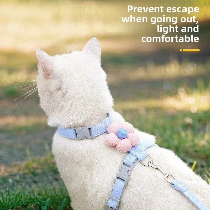 Cat leash, anti-break free without neck restraining, special pet supplies for walking cats out
