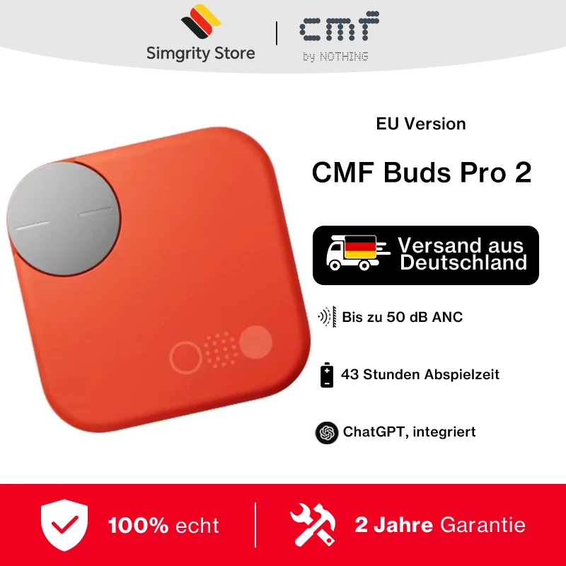 Słuchawki CMF Buds Pro 2 z hybrydową aktywną redukcją szumów 50 dB i 6 mikrofonami HD