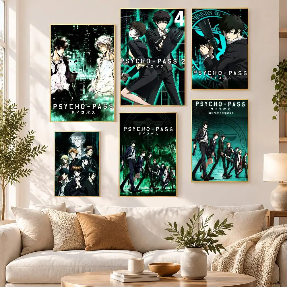 Anime Japanese Manga TV PSYCHO PASS Poster PP Self Adhesive Wall Decor Aesthetic Bedroom Gaming Room Home Holiday Gift