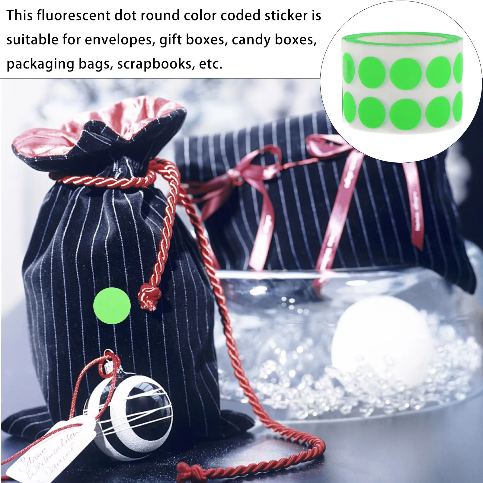 

Colored Dot Stickers Fluorescent Label Tags Round Paste Labels for Envelope Notebook DIY Handmade Projects Sealing