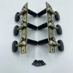 Der Jung Classical Guitar Tuner Peg One Set L3R3 Inline Copper Color +Black Handle Made in Taiwan Guitar Machine Heads New