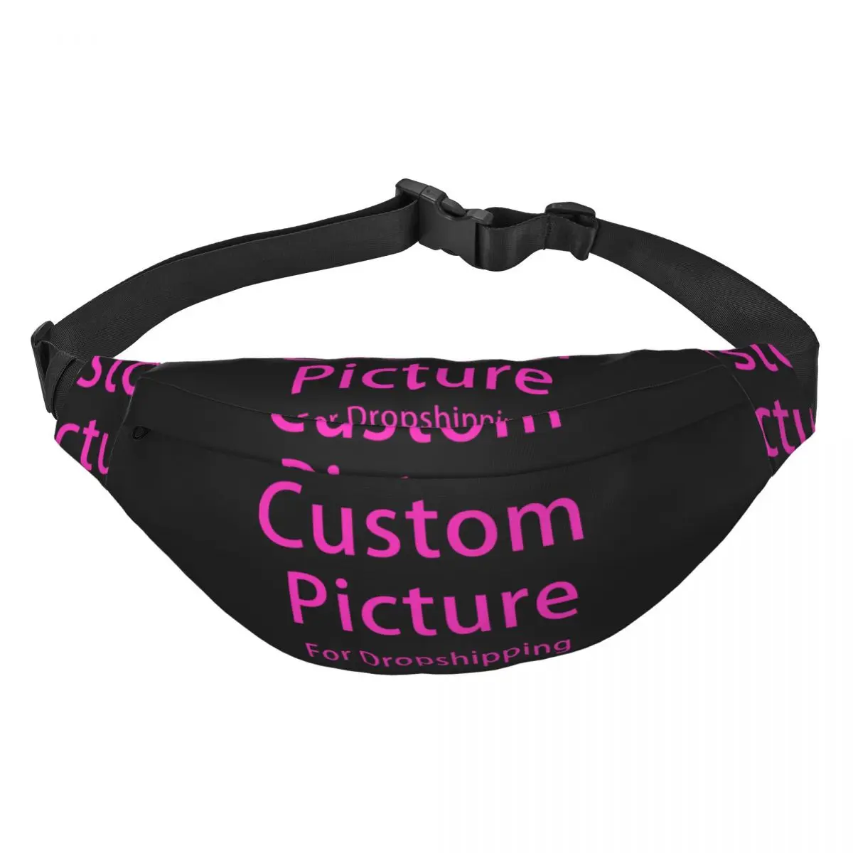 Foto personalizada personalizada logotipo Fanny Bag, Personalizado DIY Print Sling, Crossbody Waist Pack, Bolsa de dinheiro para caminhadas telefone