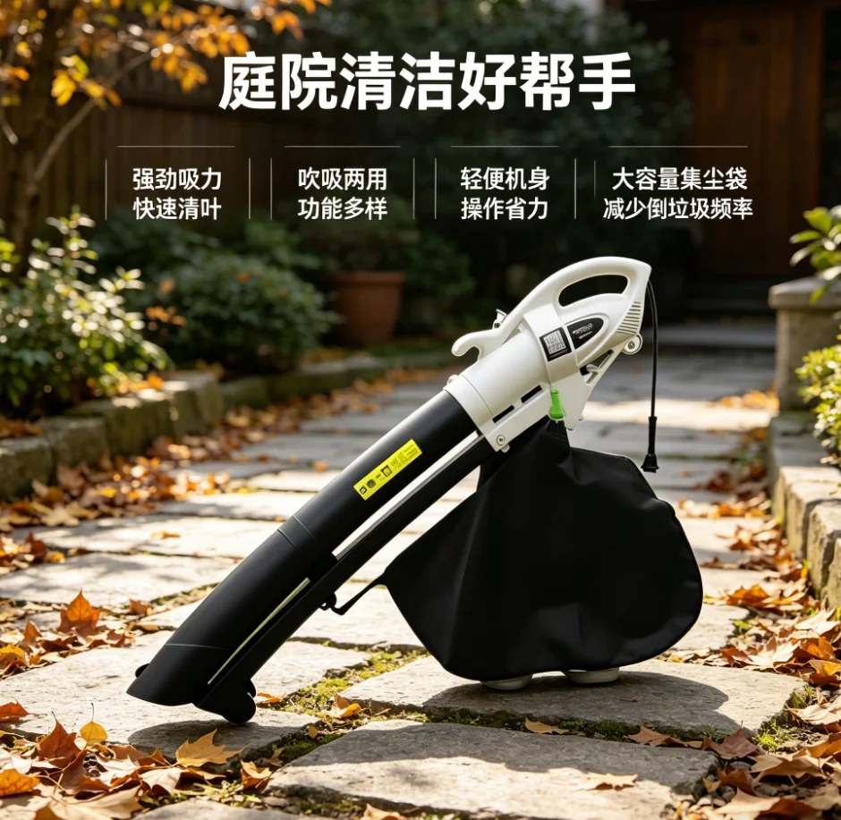 220V Electric Leaf Blower Vacuum Mulcher High Power Garden Blower for Outdoor Leaves Cleaning LYH