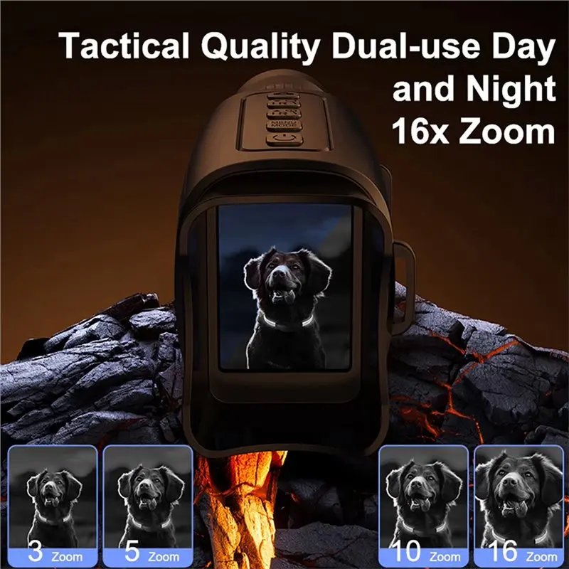 16X Zoom 2000Mah Rechargeable Battery Night Vision Monocular With Wrist Strap Handheld-Y41A