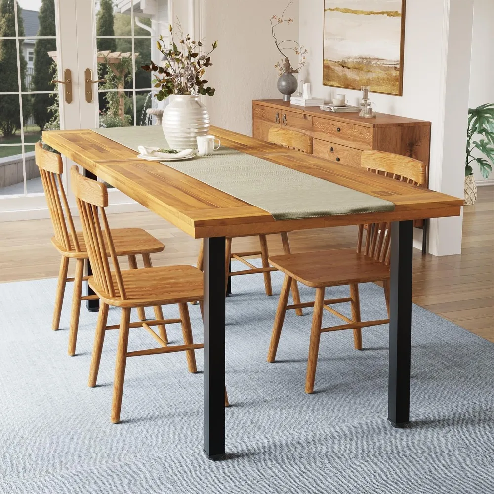 

Dining Table for 4 to 6 People, 68.9" inch Rectangular Wood Kitchen Table with Strong Metal Frame,Large Long Dining Room,for Ki