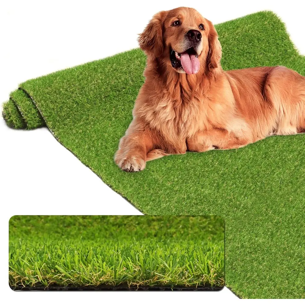 Artificial Turf 3' x 15' Realistic Fake Grass, 0.8 Pile Height, Synthetic Lawn Mat, Grass Rug for Landscaping or Pets Area, Play