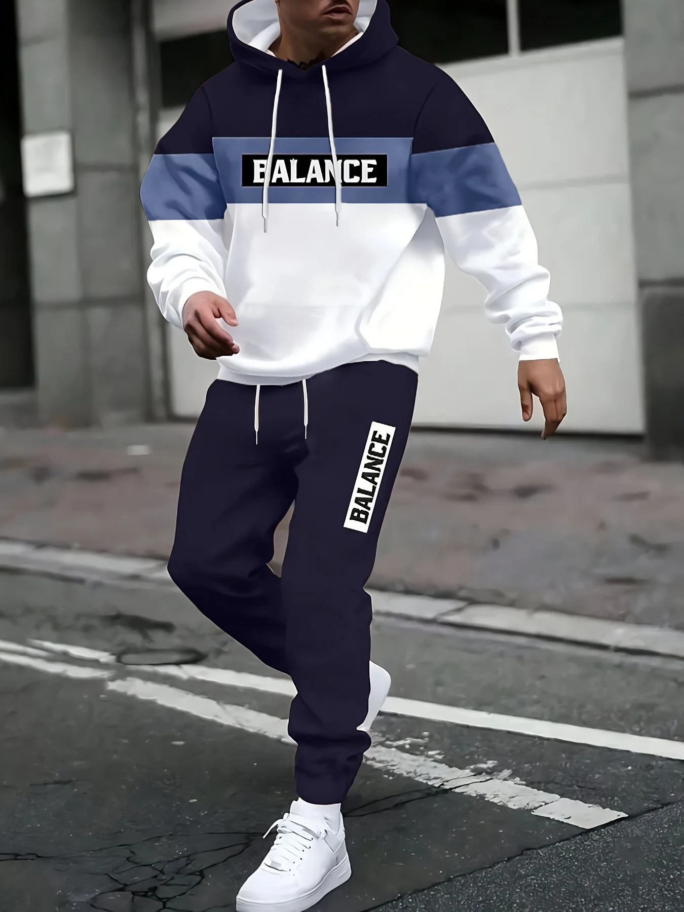 

Осенне-зимний мужской комплект из толстовки с капюшоном и спортивных штанов BALANCE, дышащая осенне-зимняя повседневная спортивная одежда на открытом воздухе