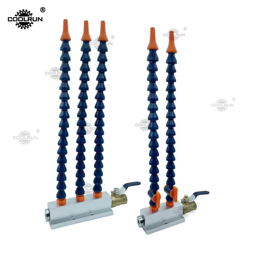Coolrun 1/4' Male Thread 200/300/400/500mm Plastic Hose Air Exhaust Kit For Lathe Milling Tools Wood Router CNC Machine