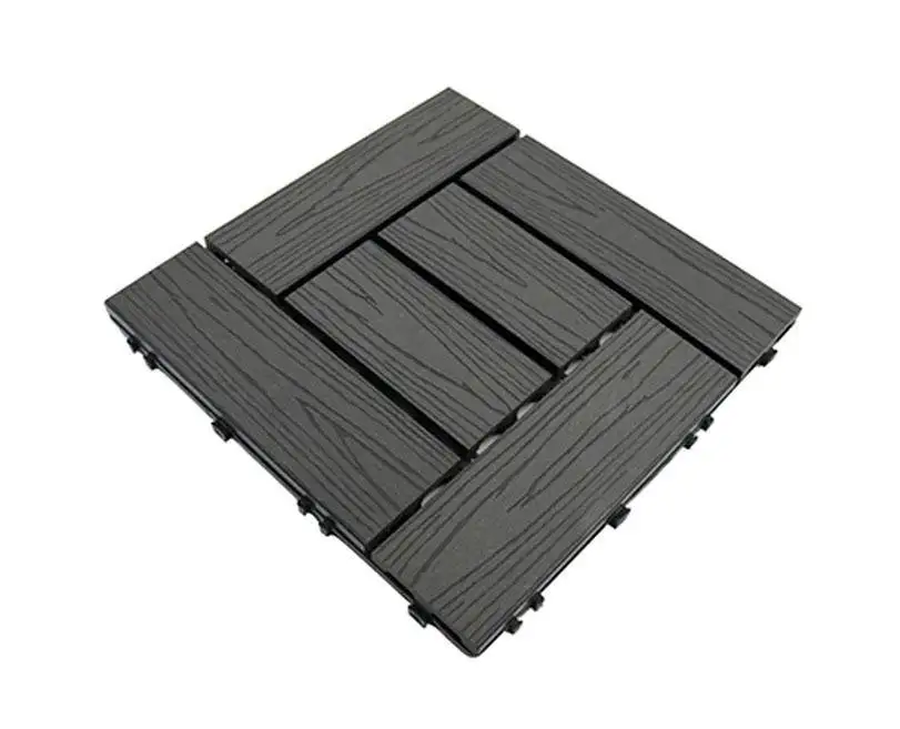 Waterproof DIY Walkway Roof Tiles WPC Wood Plastic Interlocking Deck Tiles For Patio Swimming Pool Outdoor Garden Hall