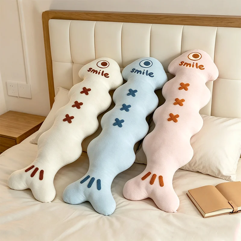 Simulation Big Size Fishbone Shaped Seal Plush Toys Soft Stuffed Animal Baby Sleeping Pillow Sofa Cushion for Kids Gifts Decor