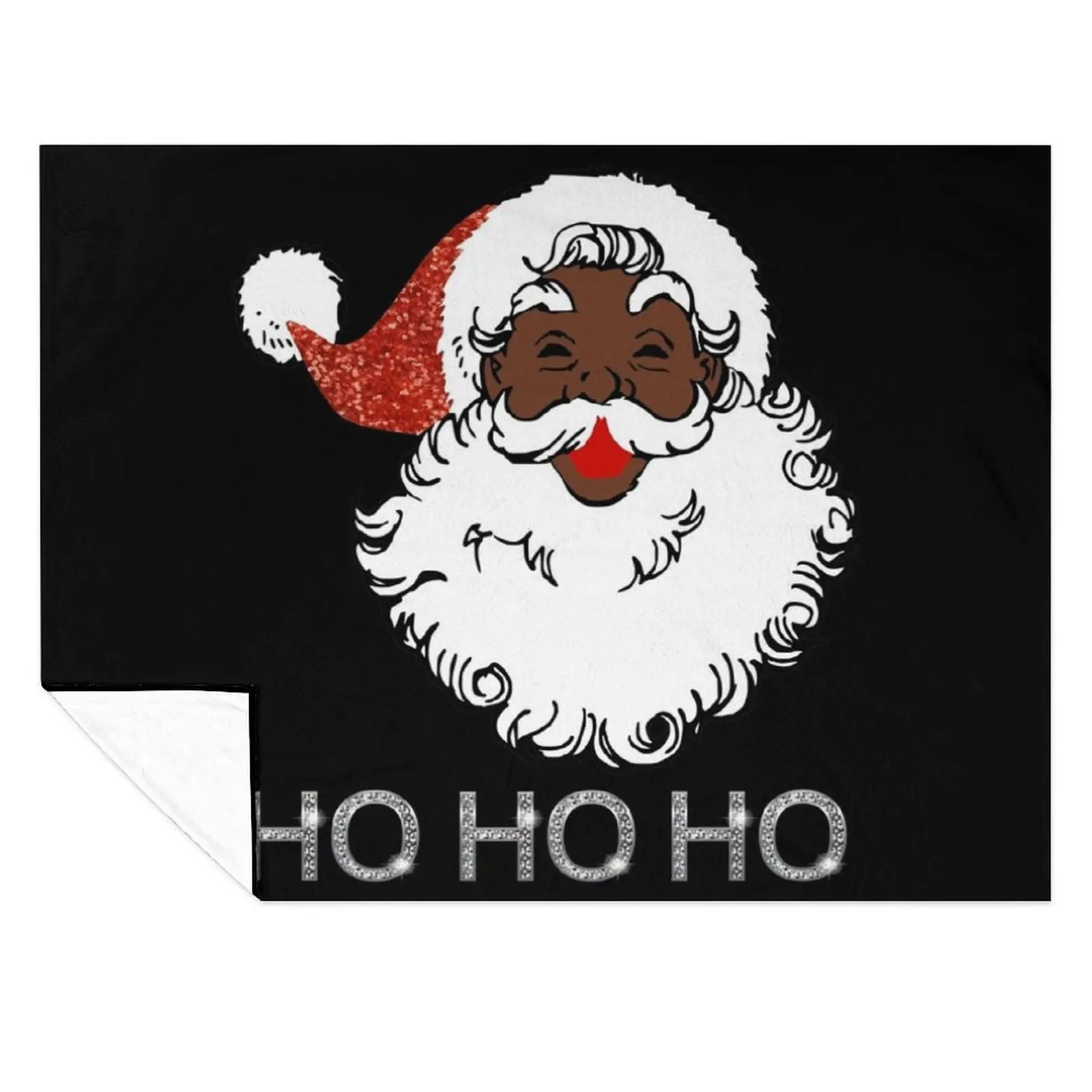 

ho black santa Throw Blanket Bed linens Bed Decorative Throw Blankets