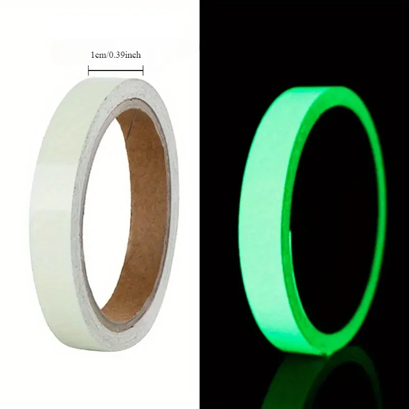 Glow-in-the-dark Safety Tape, 10mm X 3m - Self-adhesive, Waterproof, UV-resistant, Suitable for Stairs, Walls and Outdoor Use