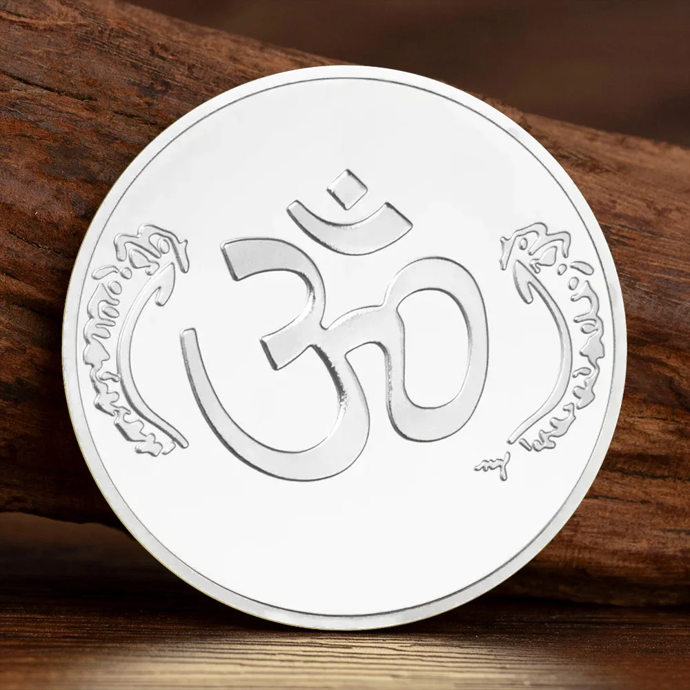 The Legend of Ganesha Silvery Plated Souvenir Coin Basso-Relievo Coins Hinduism Collectible Gift