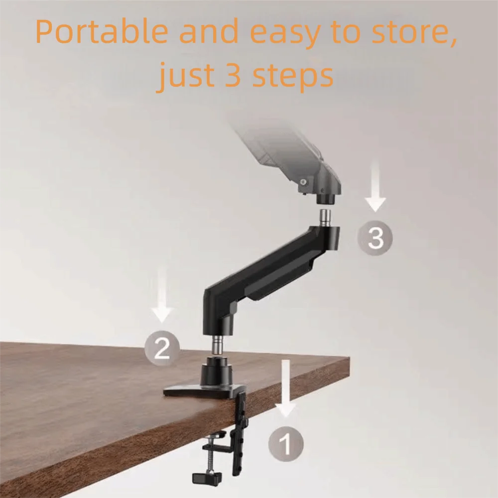 

Adjustable Desktop Monitor Bracket 360 Rotation Bracket 13-32 Inch Screens Gas Spring Arm Floating Screen Effect Robotic Arm