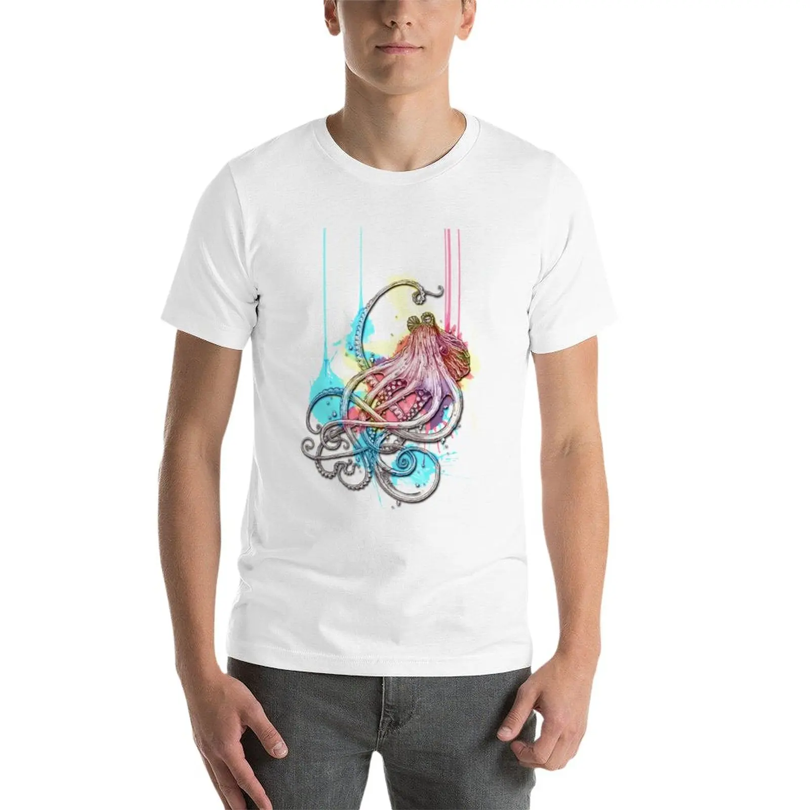 New Octopus Ink T-Shirt anime custom t shirts design your own customized t shirts mens plain t shirts