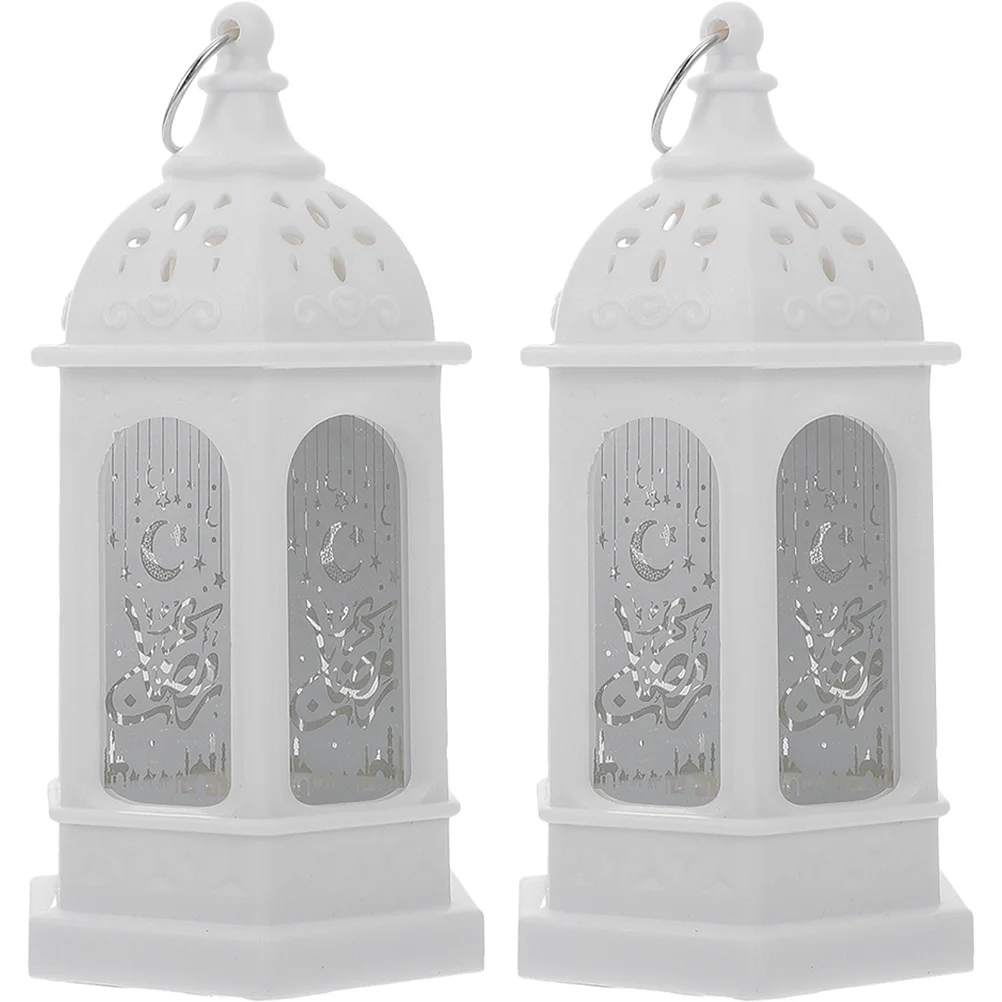 

2 Pcs European Style Retro Mini Lights Wedding Decor Pp LED Eid Mubarak Lantern