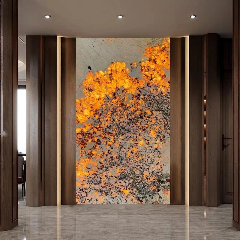 Marble translucent luxury stone TV background wall
