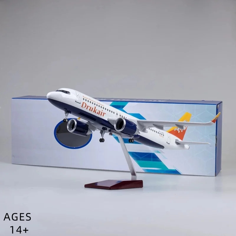 

1/80 Scale 47 cm Bhutan Drukair Airlines A320 Neo With Lighting And Wheels Die-cast Resin Aircraft Model Collectible Display