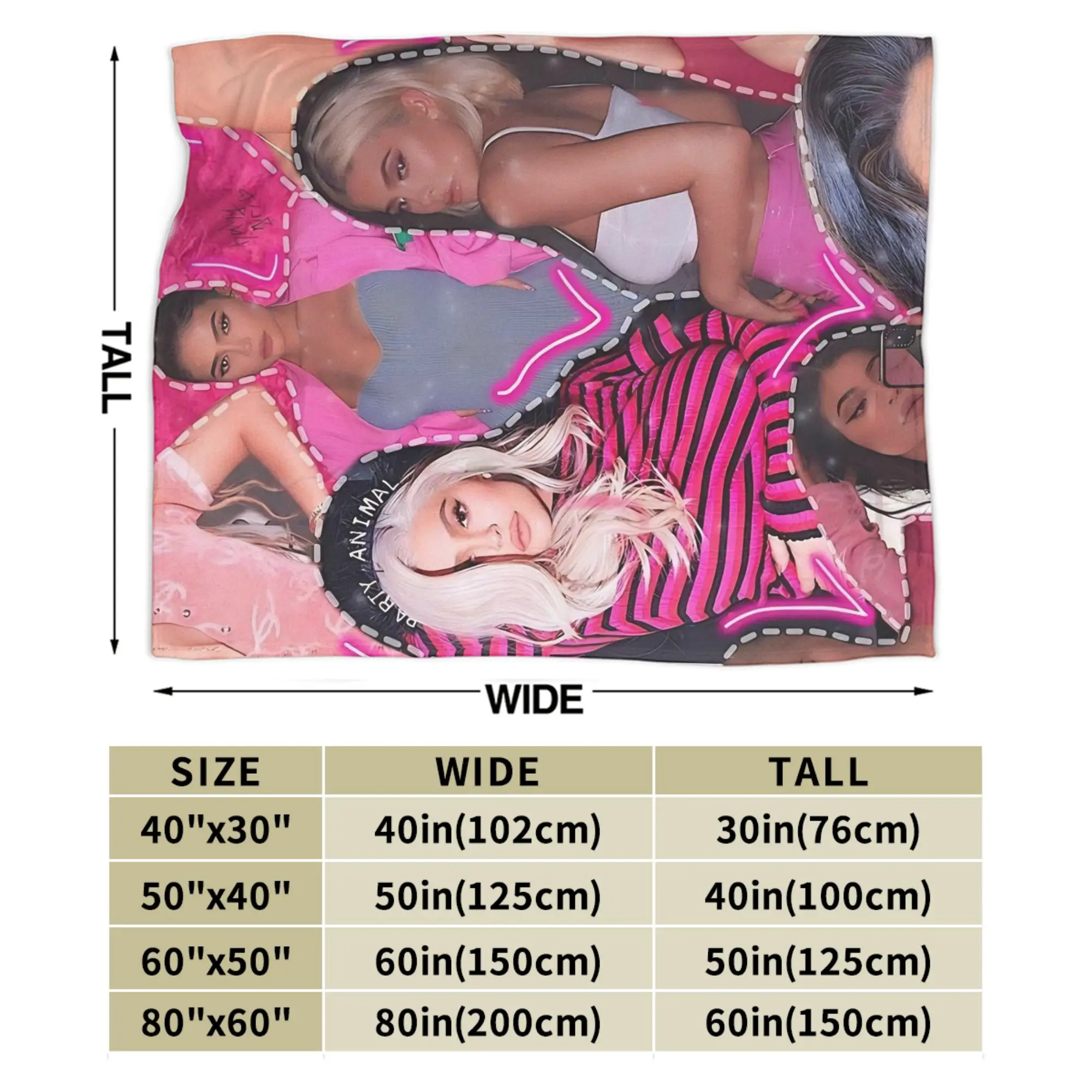 كايلي جينر مستوحاة الفانيلا بطانية لينة الدافئة رمي بطانية لغرفة المعيشة السفر طباعة المفرش غطاء سرير أريكة