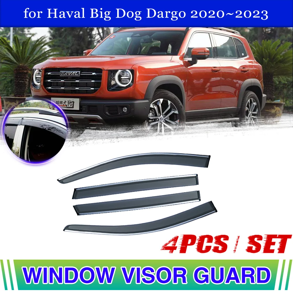 

Car Window Visor for Haval Big Dog Dargo 2020~2023 2022 Door Vent Smoke Awning Sun Rain Eyebrow Guard Cover Deflector Accessorie