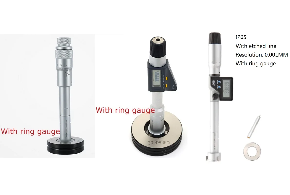 16-100MM 3-point inside micrometer three claws analog or Digital IP54 IP65 screw-threadMeasure inner circular aperture bearing