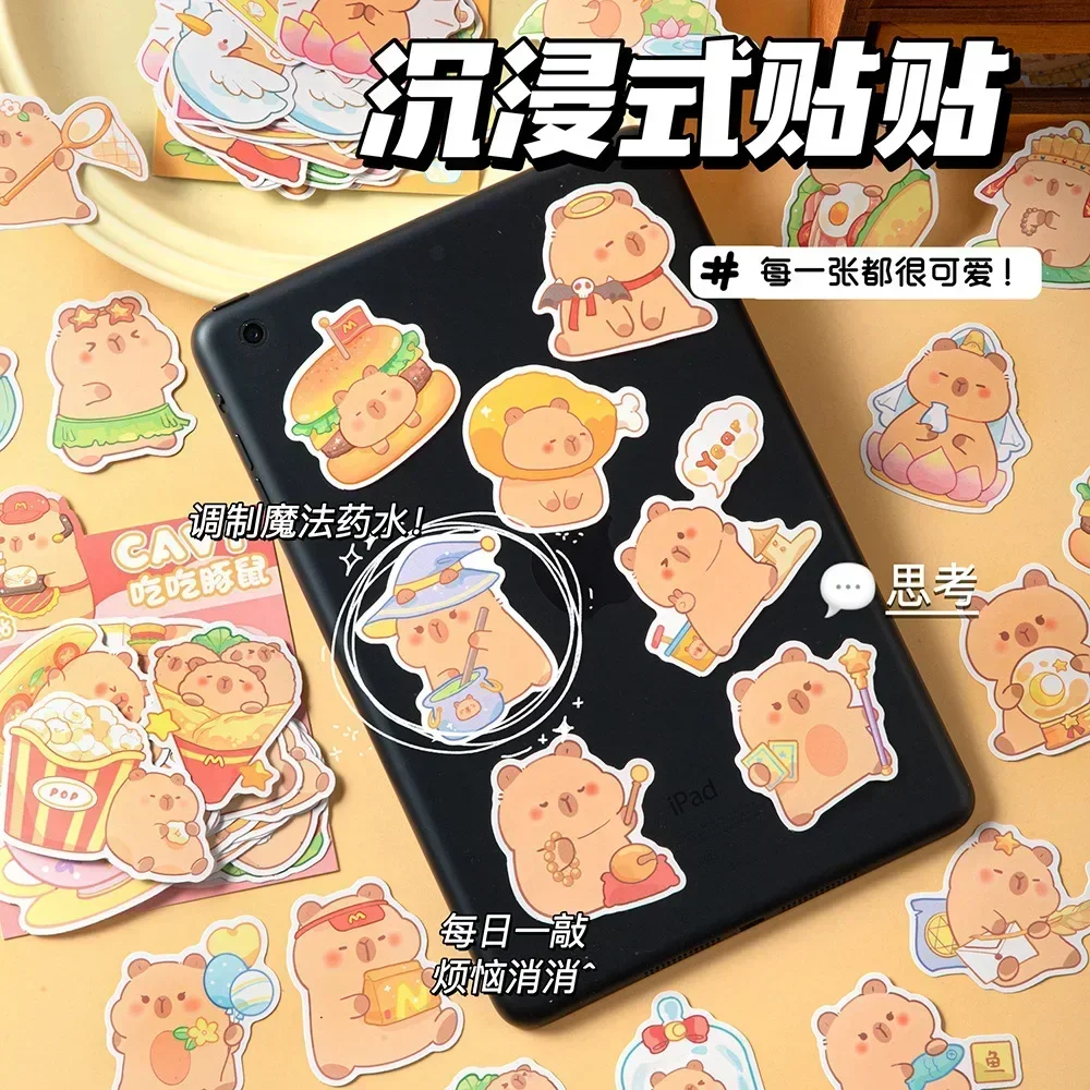 30pcs Cute Capybara Sticker Cartoon Animal Decals DIY Scrapbook Sticker for Laptop Phone Luggage Diary Graffiti Sticker Kid