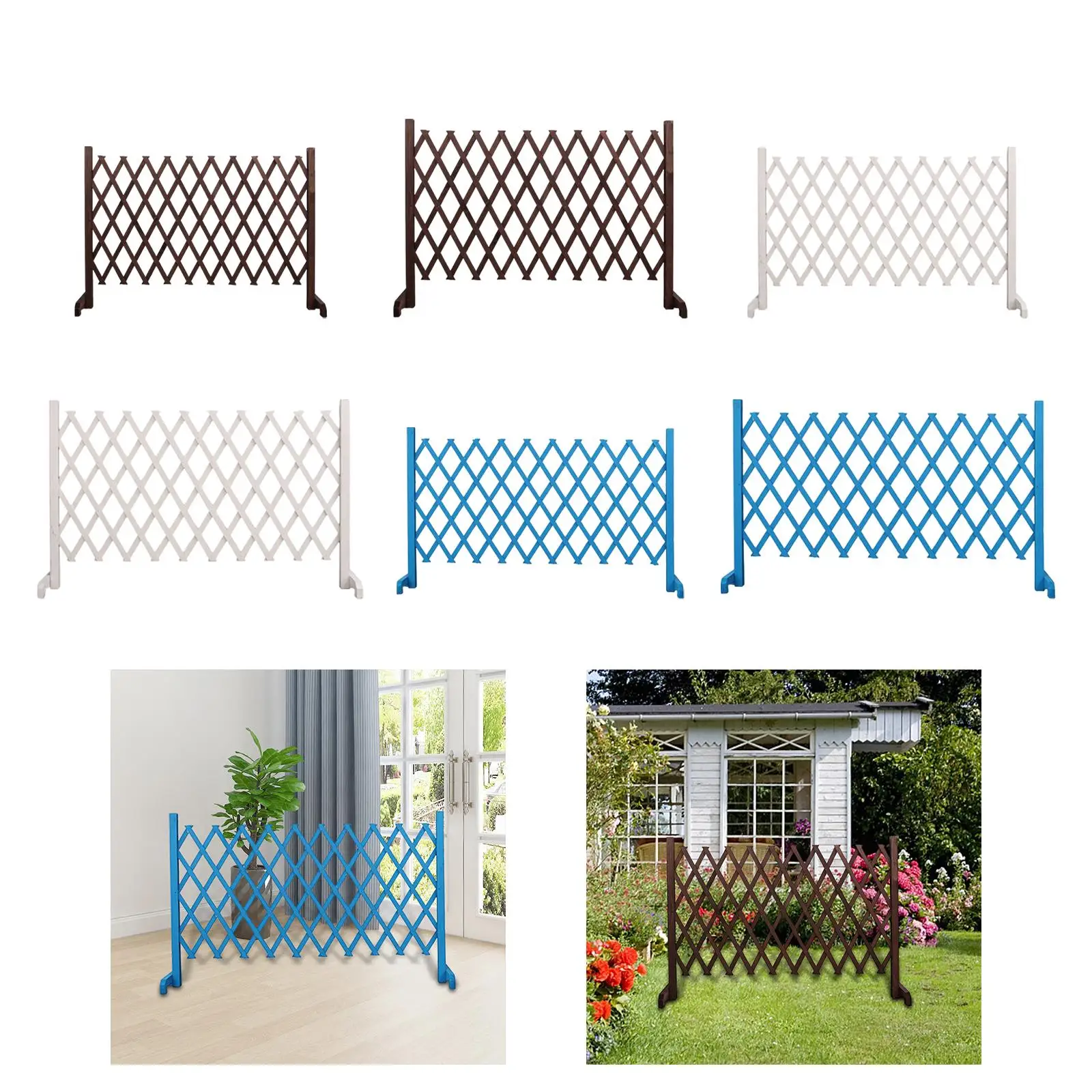 Retractable Accordion Dog Gate Wooden Expandable Pet Fence for Indoor Doorway Kitchen Hallway Stairs Puppy Safety