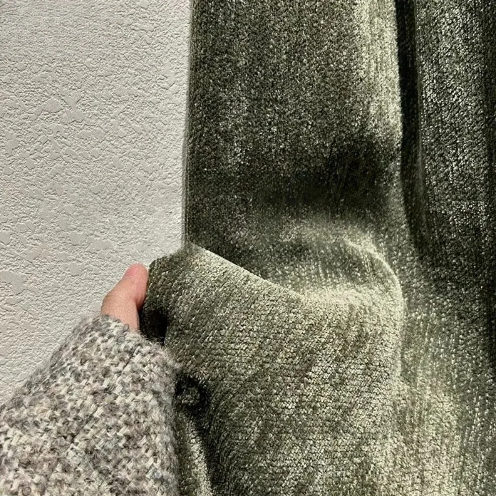 Thickened Light Luxury Chenille Curtains American Custom Heavyweight Blackout Drapes for Living Room Bedroom Thermal Insulation