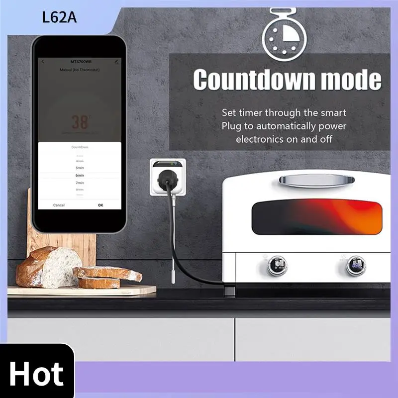 

L62A 1 комплект, черный, белый цвет, регулятор температуры Tuya, термостат для рептилий, таймер охлаждения, вилка стандарта США