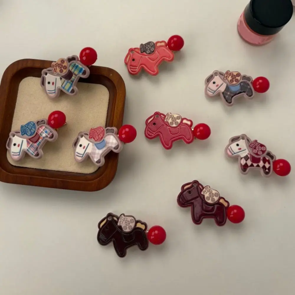 

9pcs Good Luck Pony Hair Clip Cartoon Horse New Year Hairpin Red Chinese Style New Year Hair Accessory Festive Occasions