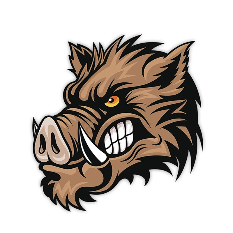 

Fierce Wild Boar Fashion Animal Car Sticker PVC Body Cover Scratches Windshield Fitting Motorcycle Laptop Decoration Auto Decal